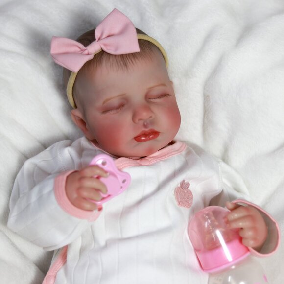 Handmade Realistic Reborn Baby Dolls Vinyl Silicone Newborn Doll Real Girl Gift - Picture 3 of 8